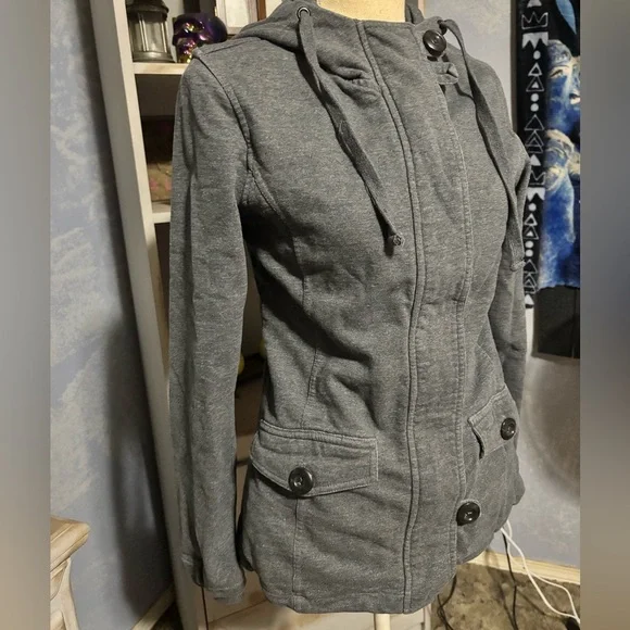 Roots Women's Charcoal Utility Jacket small #casual - Picture 3 of 10